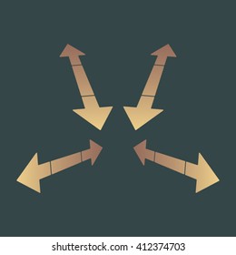 3d gold gradient arrow design