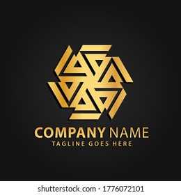 3D Gold Hexagonal Abstract Modern Company Logos Design Vektorgrafik Vorlage