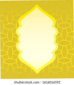 3D Gold Islamic Background For Your Texts. Islamic Wedding Design or Business Design. Arabic Pattern Background.
