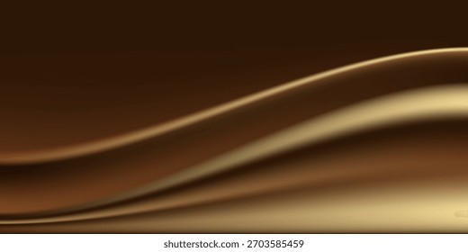 3d gold liquid silky background, golden fabric or metal foil smooth texture