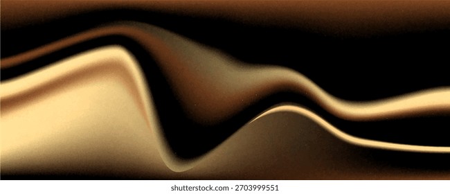 Fondo sedoso líquido del oro 3D, tela dorada o textura lisa de la hoja de metal

