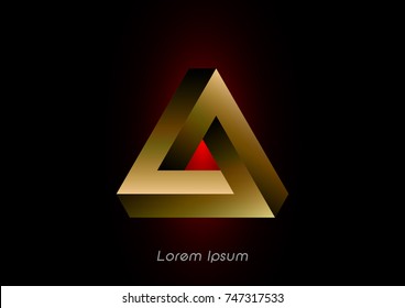 3D gold Logo Design , this logo is suitable for global company, world technologies, media and publicity agencies , vector isolated or black background 