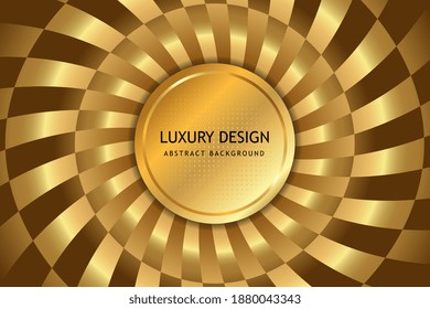 3.d Fondo de círculo de lujo dorado. Espiral dorada abstracta. Fondo de la espiral hipnótica de vorágine abstracto de oro redondo dorado. Fondo brillante rotando. Fondo de los elementos góticos concéntricos. EPS vectorial 10