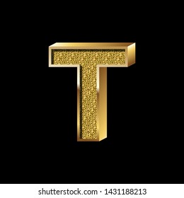 3d gold metal letter t black stock vector royalty free 1431188213 shutterstock