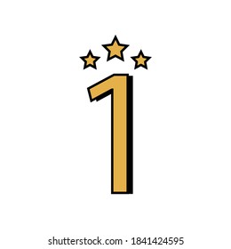 3D Gold Number One Vector