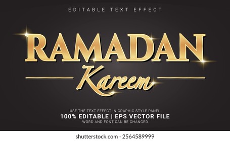 3D Gold Ramadan Text Effect perfect for flyers, social media posts, banners, and greeting cards, this high-quality effect adds a luxurious and festive touch to any project