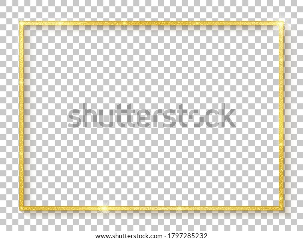 Download Vektor Stok 3d Gold Rectangle Border Gold Frame Tanpa Royalti 1797285232