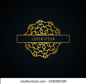 3d gold round mandala logo/icon Illustrations