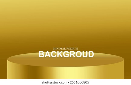 3D gold round podium background with light and shadow. Abstract geometric composition in minimalist design.studio display showroom product pedestal,