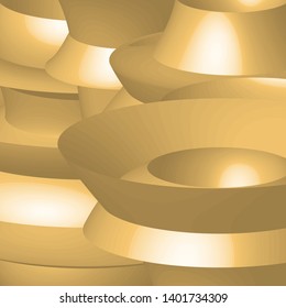 3D gold shapes. Abstract background. Vector EPS10