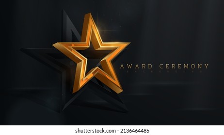 Luxury glitter red star rating award Royalty Free Vector