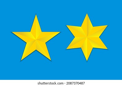 3d gold star icon in the Blue background, great for components in the celebratory design