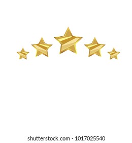 3D gold star on white background vector material
