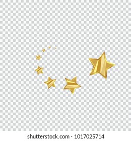 3D gold star on white background vector material