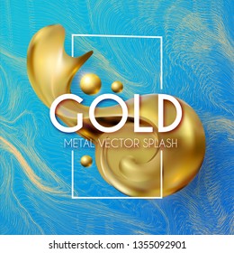 3D Gold Swirl Element. Realistic Abstract Design.