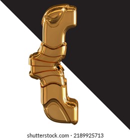 3d gold symbol with gold belts