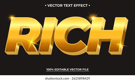 3d Gold text effect template editable text effect