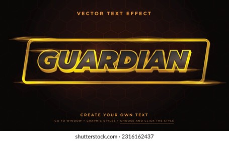 Tipografía de efecto de texto 3D Gold en fondo oscuro