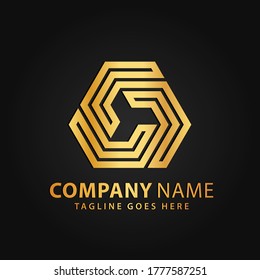 Icono de plantilla de Ilustración de los logotipos de diseño del triángulo de oro 3D