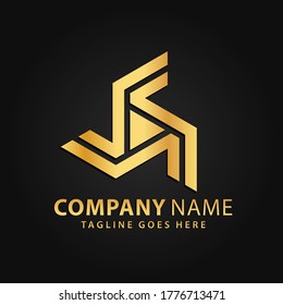 3D Gold Triangle Play Media Company Modern Logos Design Vector Illustration Template