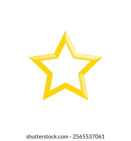 3d gold yellow star isolated on white