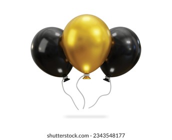 Ilustración vectorial de iconos de globo dorado de 3.ª