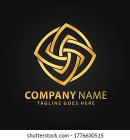 3D Golden Beauty Lotus Flower Abstract Company Modern Logos Design Vector Illustration Template