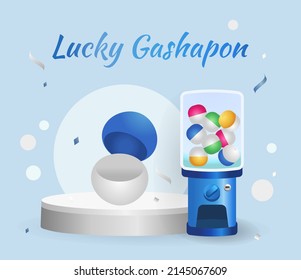 3d Golden Bingo With Balls, Gashapon Balls And Lotto Machine For Online Promotion Events. Concept Of Lucky Random Gambling Game, Lotto Ball, Gashapon Ball Entertaining Gambling Game.