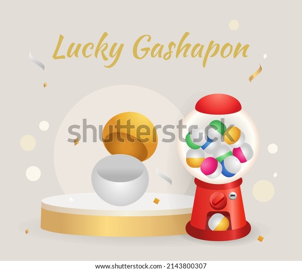 3d\
golden Bingo with balls, Gashapon balls and lotto machine for\
online promotion events. Concept of lucky random gambling game,\
lotto ball, Gashapon ball entertaining gambling\
game.