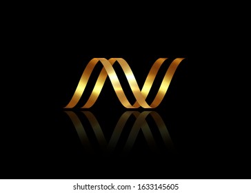 3d Golden Circular Spiral Line Abstract Gold Luxury Business Logo, Vector Isolated On Black Background 