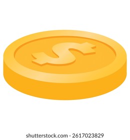 3d golden coin with dollar sign illustration, money cash vector, 