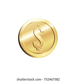 3d Golden coin vector 