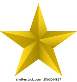 3d golden color star vector