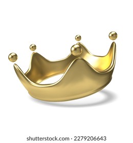 3d golden crown. realistic vector Isolated on white background