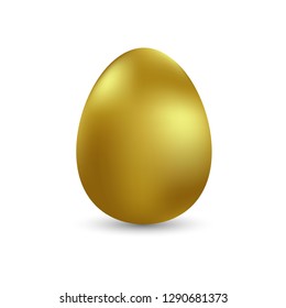 3D golden eggs can be separated from the white background for Easter greeting cards.