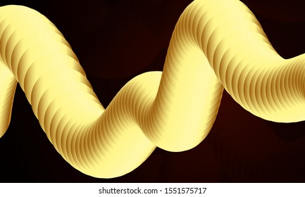 3d golden fluid shaped background illustration 