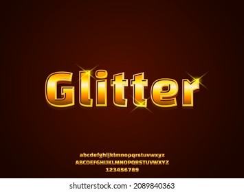 3.ᵉʳ efecto de texto brillante dorado