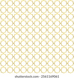 3D golden islamic seamless pattern. Vector illustration arabic ornament for background, wallpaper and backdrop pattern.