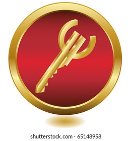 3D Golden Key Euro.Vector