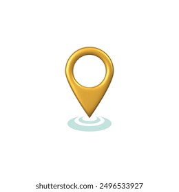 3d Golden Location Map Icon Logo Symbol Vector Design Clipart Png Transparent Background
