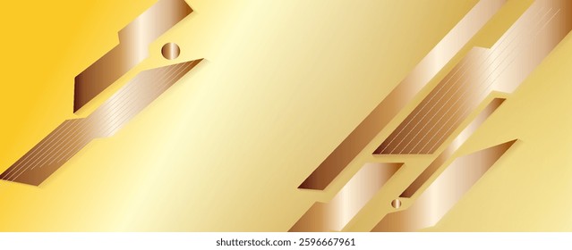 3D golden matte metal hexagons tiles with decor relief lines. High quality seamless realistic texture.