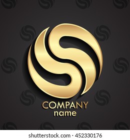 3d golden modern circle logo / vector illustration