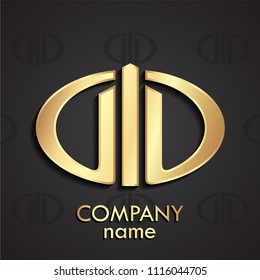 3d golden modern design elegant logo