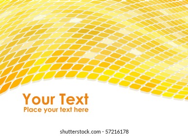 3D golden mosaic wave background.