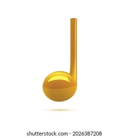 3d Golden Music Notes Vector isolated on white background illustration