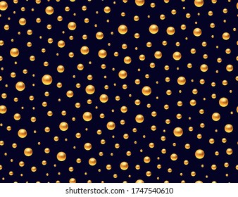 3D golden pattern. Geometric design  with shining beading. Golden beads background. Seamless vector illustration. Print for web background, wrapping, decor,etc.  