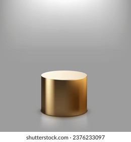 Podio Dorado 3D Con Reflexión Sobre El Fondo Griego. Vector EPS10