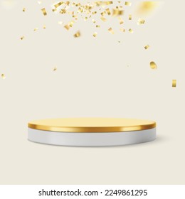 3d Golden Podium Vector Design