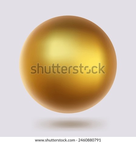 3D Golden realistic sphere template. Vector gold blank ball