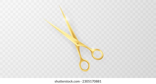 3D golden scissors design background vector illustration